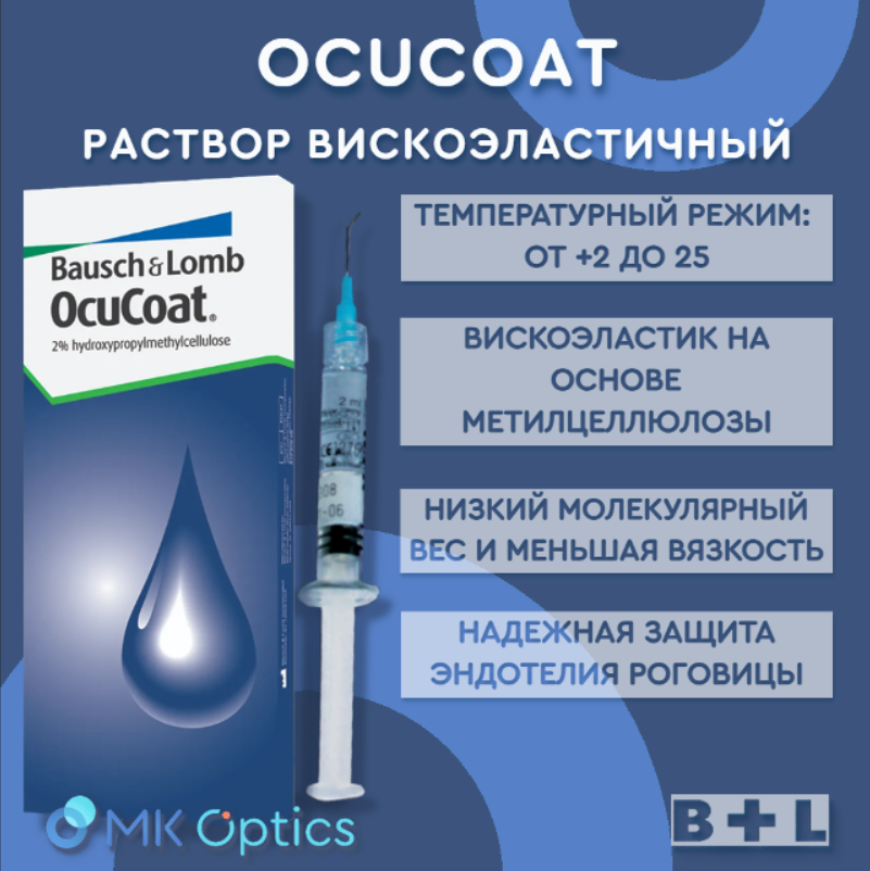 Ocucoat раствор вискоэластичный шприц 2,0 мл